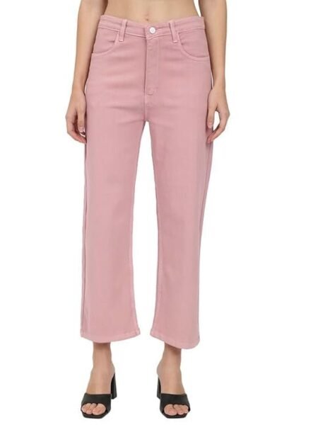 NYAKO Straight Fit High Waist Stretchable Denim Solid Jeans for Women